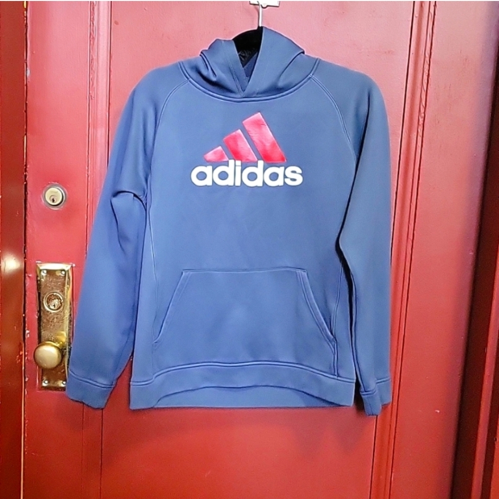 Adidas Boy's Gray Hoodie Sweatshirt Size 18
